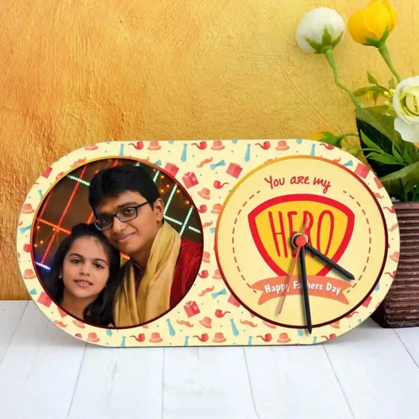 Personalized Fathers Day Oval Photo Clock